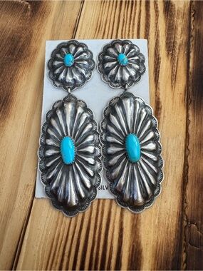 Rita Lee Turquoise Concho Earrings